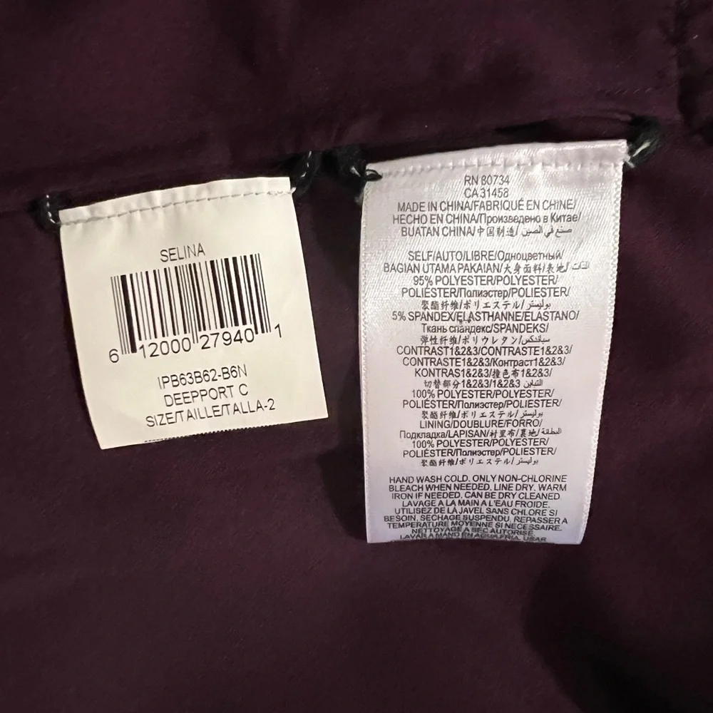 BCBG MAXAZRIA Selina plunging V Deep Plum Sequined Dress - size 2 - Picture 8 of 8